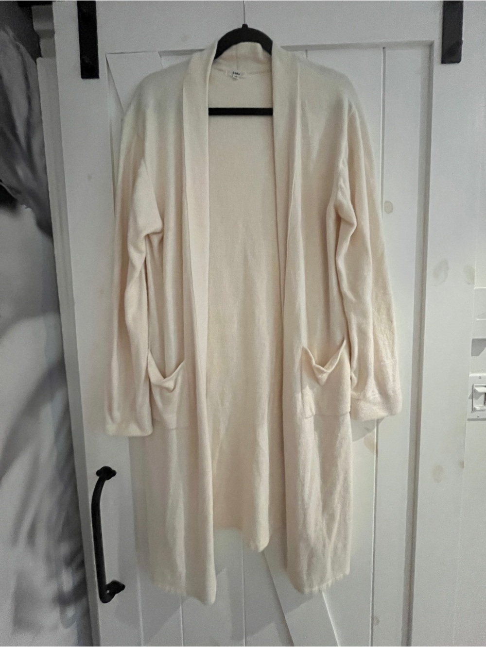 knix Cozy Lounge Cream Cardigan with Pockets NWOT